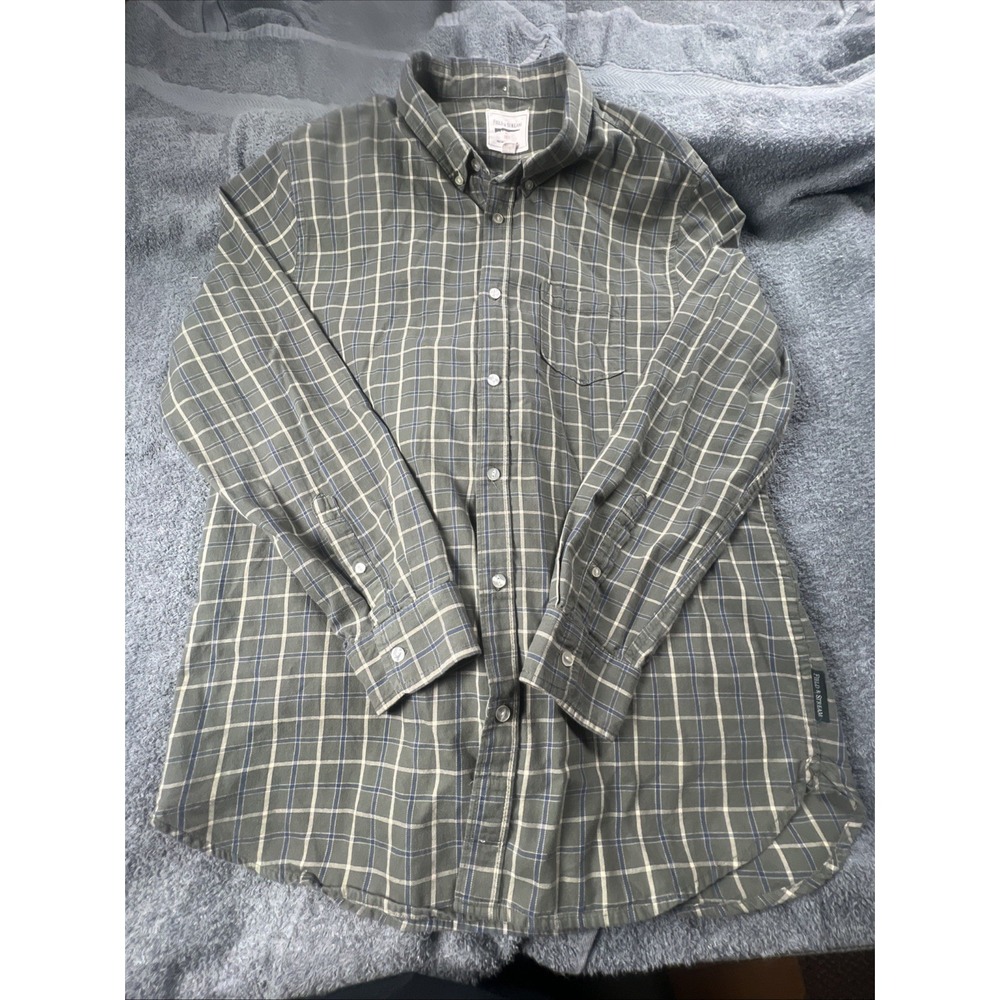 Vintage Field And Steam Men's Plaid Light Weight Cotton Button Down Shirt Large